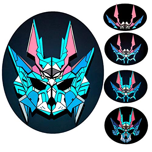 7 Modes Led Mask Sound Activated Light Up Face Masks with 9 Flashing Effects for Costume Rave Music Dance Parties(1)