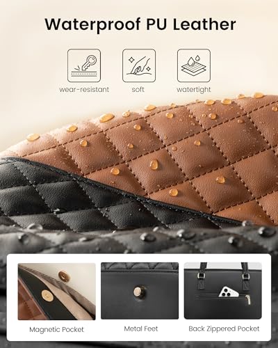 Image of LOVEVOOK Laptop Tote Bag for Women 15.6 Inch PU Leather Work Bag