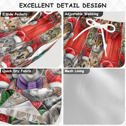 Swimming Clothes for Boys, Toddler Boy Swim 2t, Cute Cats Christmas3