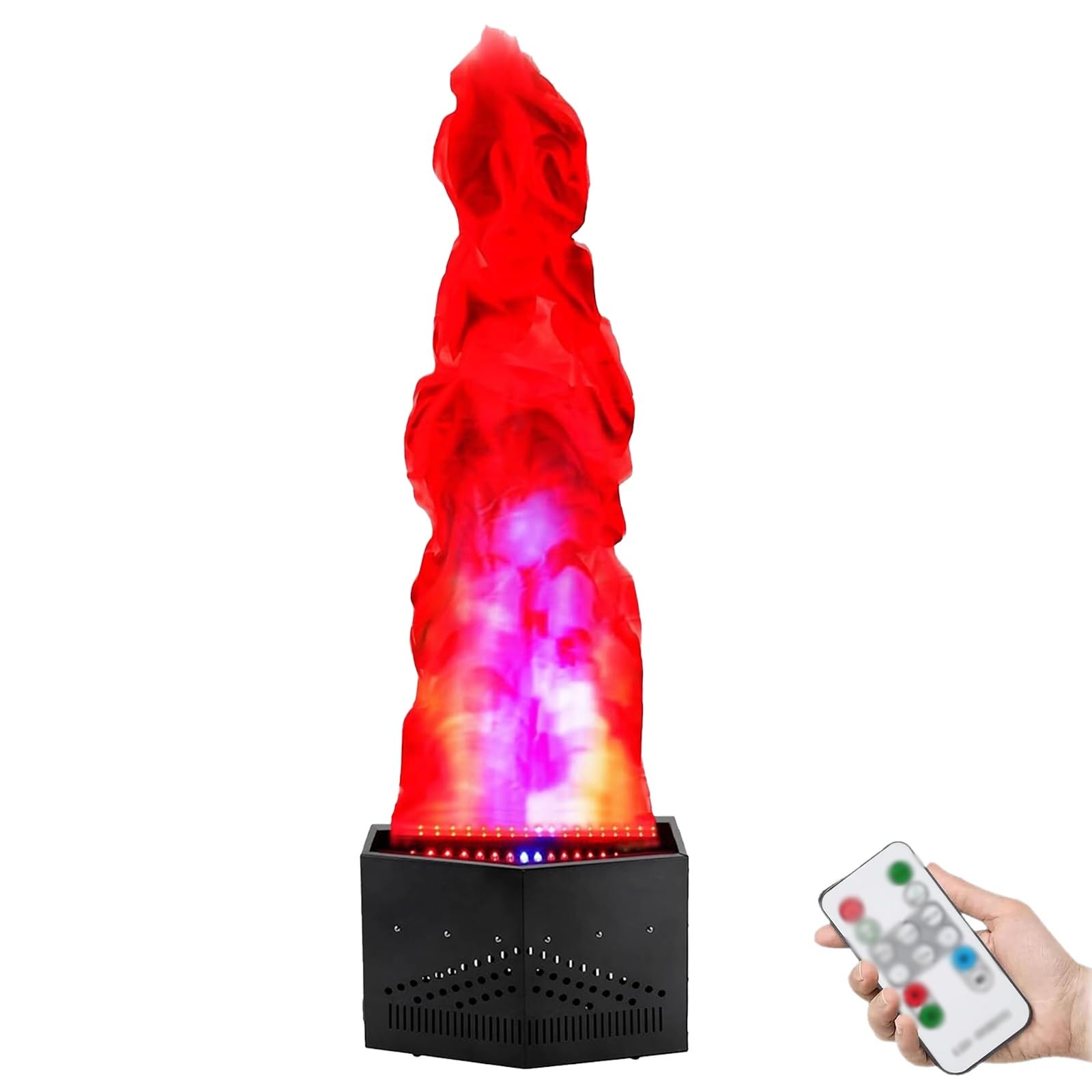DOJOEUU 36 LED Fake Fire Flame Light, 3D Artificial Fire Flame Light with Remote Control, LED Super Bright Beads, 1.5M 1.8M 2M Flame Cloth, Fake Fire Flames Effect Light for Party(1.8m)