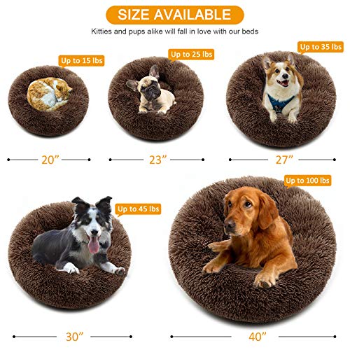 Luciphia Round Dog Cat Bed Donut Cuddler, Faux Fur Plush Pet Cushion for Large Medium Small Dogs, Self-Warming and Cozy… - Image 7