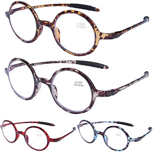 Doovic Round Reading Glasses Blue Light Blocking Flexible Lightweight Readers Fashion Design Different Tortoise Glasses For Women Men & Men +2.75 Strength #TOP17