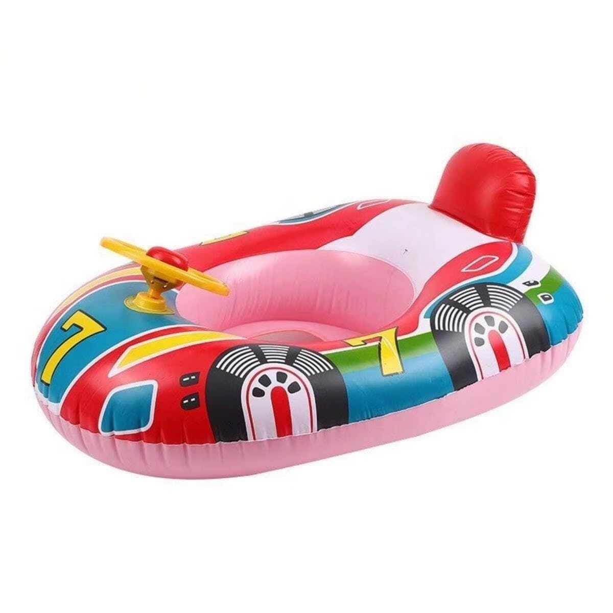 Inflatable Baby Swimming Pool Float, Cute Car Design Swim Tube Ring with Handles, for Kids and Toddlers