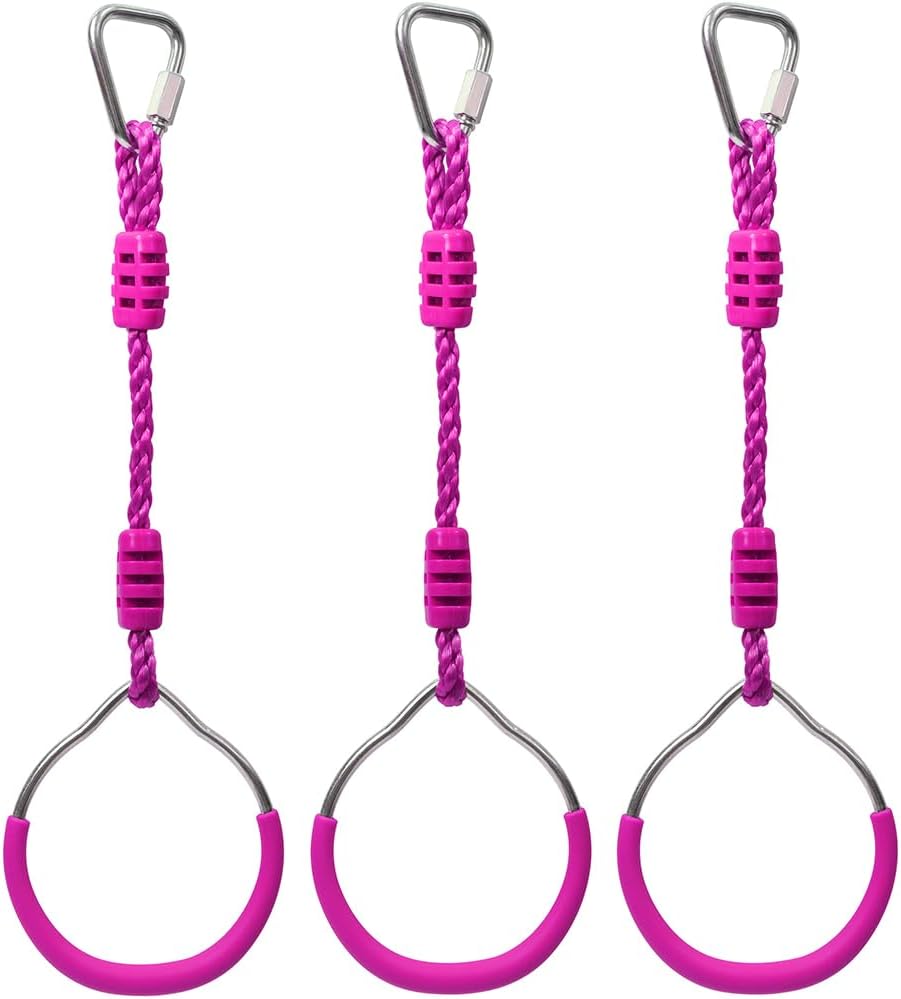 Heavy-Duty Swing Gymnastic Ring Outdoor Indoor Jungle Gym Climbing Training Equipment, 3 Pack Non-Slip Trapeze Monkey Bars Ninja Ring Bar Backyard Playground Park Play Sets Obstacle Course Accessories - Image 1 of 8