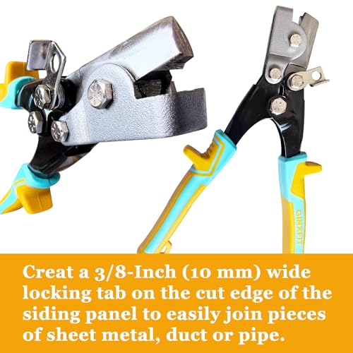 Snap Lock Punche en métal pour sidage en aluminium et skirting en plastique, SnapLock Outil de sertissage de gouttières, 9 Pouces