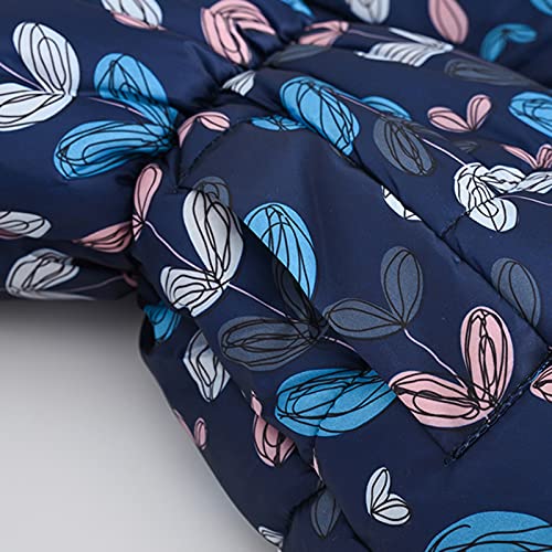 Little Girls Down Jacket Toddler Kids Winter Warm Puffer Down Coat Floral Prints Hooded Snowsuit Outwear4