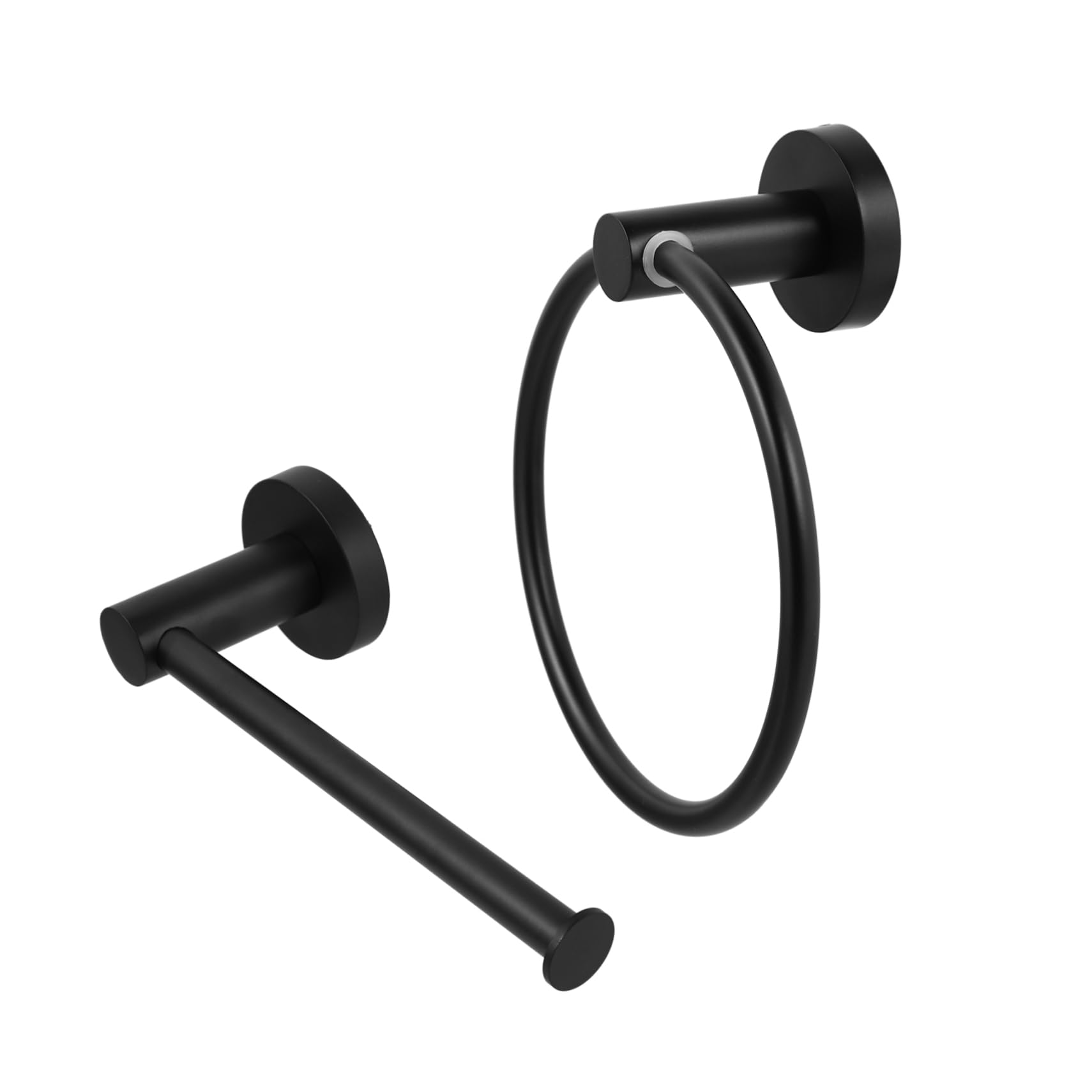 VILLCASE 2Pcs Modern Towel Ring and Toilet Paper Holder Durable Towel Storage Rack for Bathroom Easy to Install Practical Design for Organized Spaces