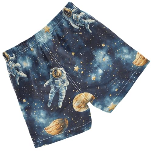 Pigsaly Boys' Swim Board Shorts Starry Sky Watercolor Planet Space Astronauts Boy's Swim Trunks Kids Swimwear 2T Multicolor2