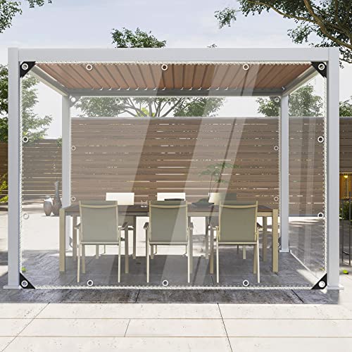 Clear Tarps Heavy Duty Waterproof, 15Mil Transparent PVC...