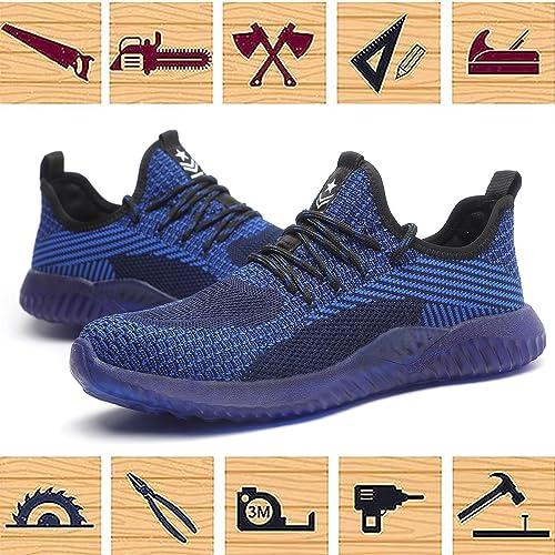 Image of Drecage Steel Toe Safety Shoes for Women Men Work Shoes Industrial & Construction Sneakers Puncture Proof Lightweight Working Shoes