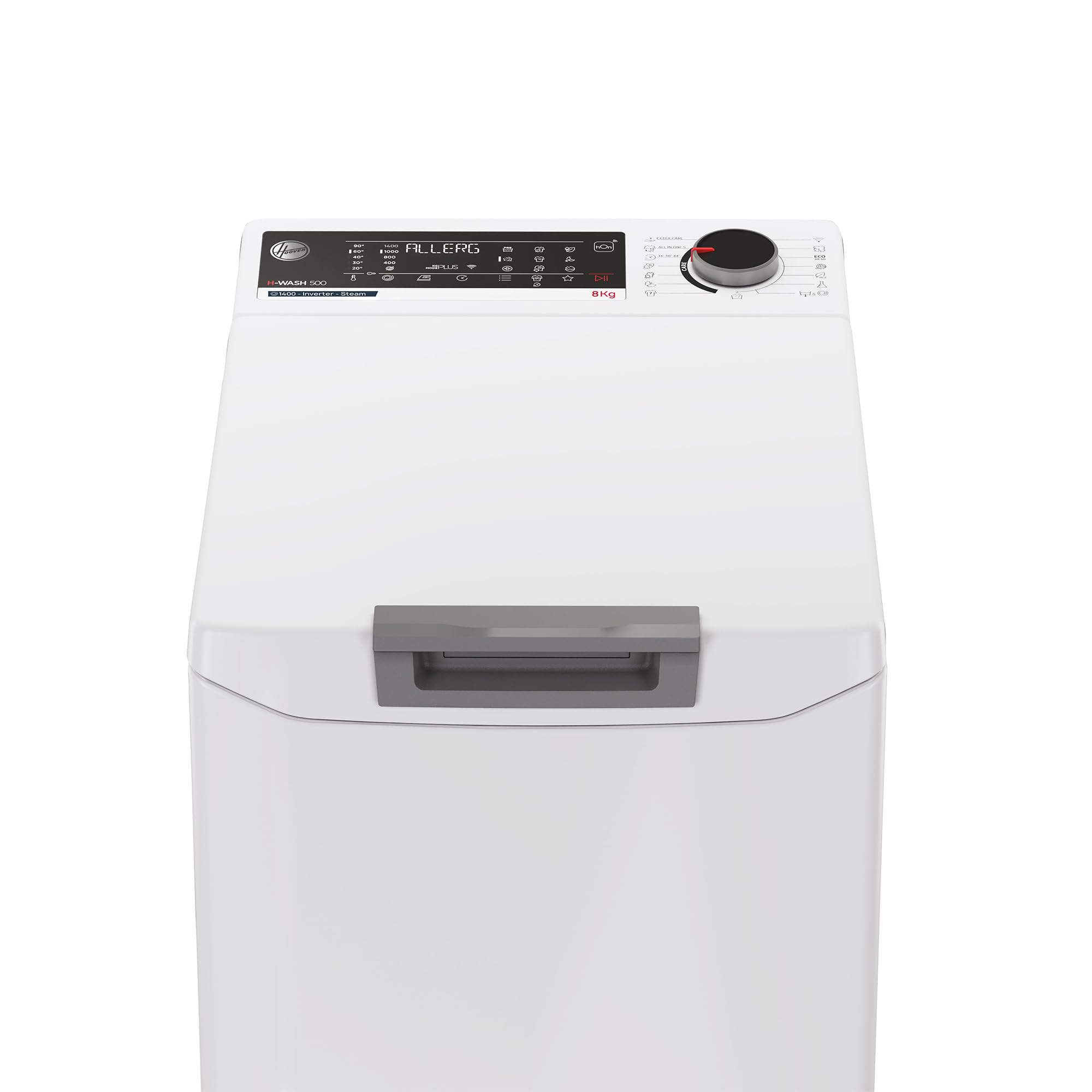 Hoover Toplader Waschmaschine THOS486TM4-S 8 kg I Gentle Touch I Smarte Bedienung mit Wi-Fi und Bluetooth I All in One Programme I Weiß