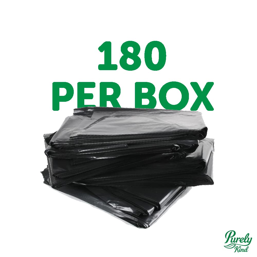 Blake and White Purely Kind - Bolsas negras resistentes, 50 L, caja de 180 unidades, 6 rollos de 30 unidades