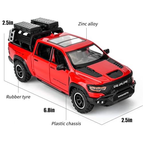 Modelo de camión Dodge Ram Mammoth Pull Back con luces y sonido miniatura 2