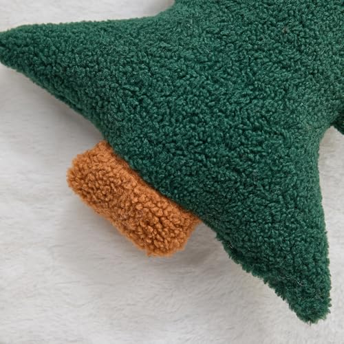 Image of Allorry Christmas Pillows Green Christmas Tree Large Shaped Soft Plush Christmas Decor Pillow for Party Xmas Winter Holiday Home Sofa Cushion Cases WL-006G