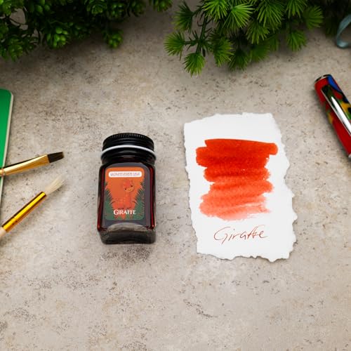 Image of Monteverde Jungle Fountain Pen Ink, 30ml, Giraffe (Orange) | Animal-inspired fountain pen ink with bold color, smooth flow, and creative writing personality.