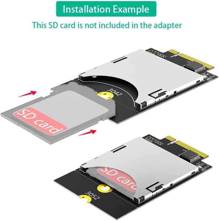 SD Card to NGFF-Compatible Key B Adapter Card Support M.2 Key B Slot 3042/3052 USB Bus SD Card for Computer PC Laptop Embedded