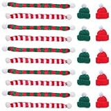 TOYANDONA Juego de 48 Mini Gorros y Bufandas de Punto: Manualidades para muñecas, Sombreros, Adornos para árbol de Navidad, Accesorios para el Cabello, Manualidades para muñecas.