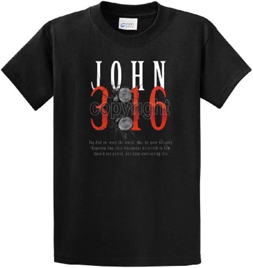 Men's Christian John 3:16 Scripture Bible Verse For God So Loved The World Jesus T-Shirt