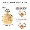 Tiong Gold Smooth Shield Round Case Quartz Pocket Watch Japan Movement with Belt Clip Chain-Gold #5
