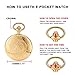 Realpoo Gold Smooth Shield Round Case Quartz Pocket Watch Quartz Movement with Chain-Gold