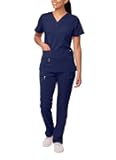 Adar Pro Breakthrough Plus Scrub Set for Women - Enhanced V-Neck Top & Multi Pocket Pants