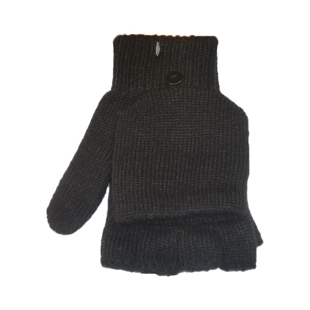 Undercover Mens Fingerless Mittens Gloves Combo Black