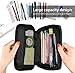 ProCase Pencil Case, Large Capacity Students Stationery Pouch Pen Bag Holder, Portable Desk Organizer with Double Zipper for School Office Supplies -Black