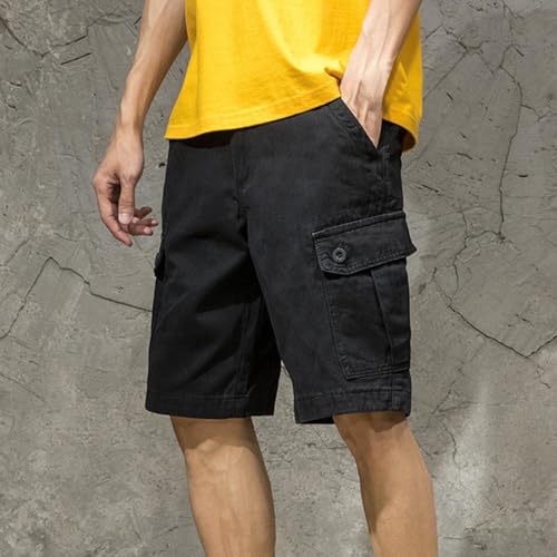 Image of Men's Summer Outdoor Shorts Quick Dry Cargo Casual Work Hiking Shorts Summer Knee Length Pants with Pockets