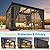 10' x 12' Louvered Pergola, Metal Outdoor Pergola with Adjustable Louvered Roof, Curtains & Netting, Patio Hardtop Gazebo with Gutter System for Deck, Garden, Yard, Dark Gray