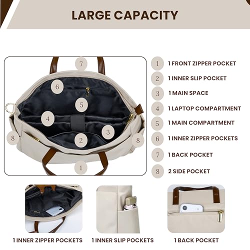 Image of Women's Office Essential Tote Bag With Double Handle Shoulder Strap, 15.6 Inch Laptop Compartment, Laptop Sleeve, Shoulder Work Handbag, Organizational Pockets For Girls