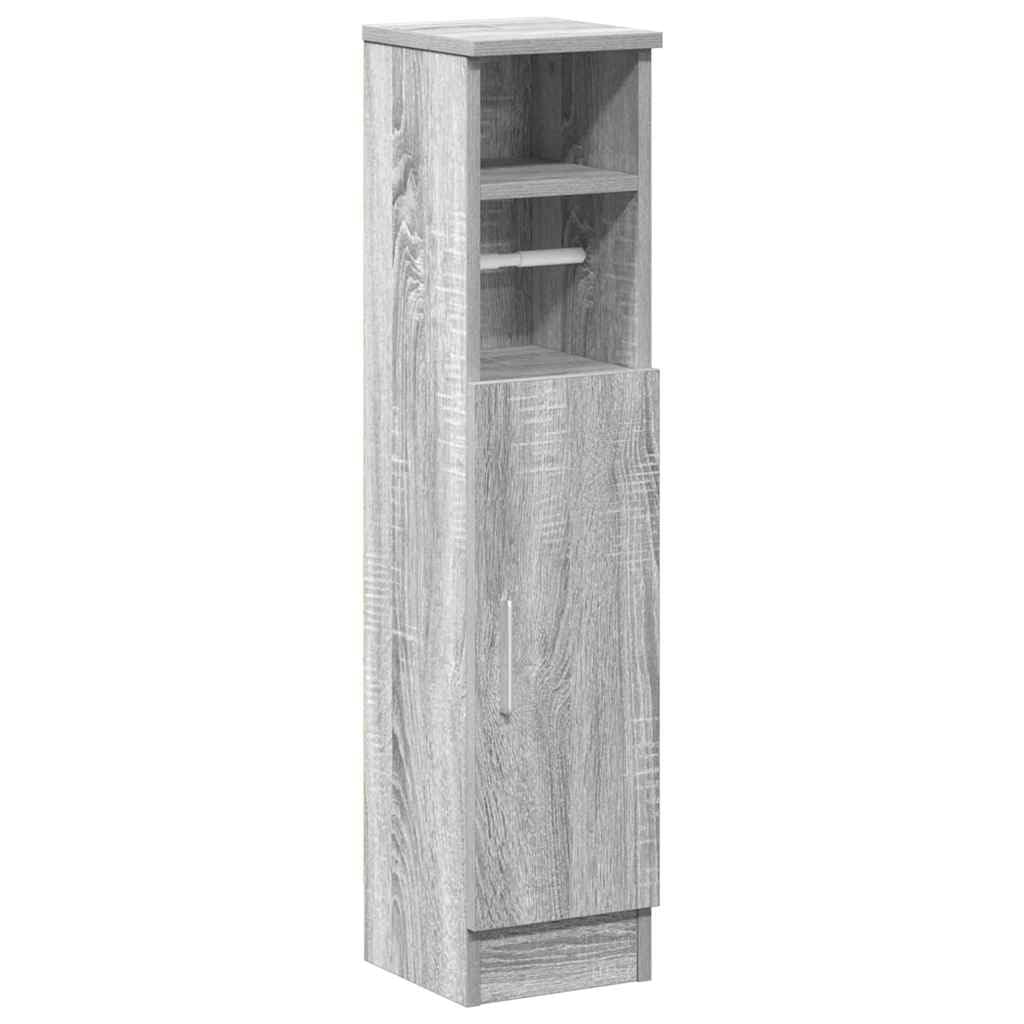 vidaXL Bathroom Cabinet with Roll Holder, Vanity Unit for Washroom, Sink Unit with Storage, Cupboard, Sink Cabinet, Modern Style, Grey Sonoma