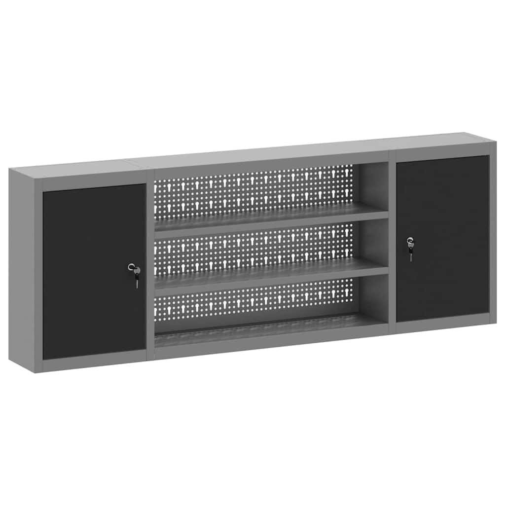 Genérico Armario de Herramientas Negro y Gris 50 x 20 x 55 cm,Bricolaje,Accesorios de Bricolaje,Organización y Almacenamiento de Herramientas,Armarios para herramientas-4103475