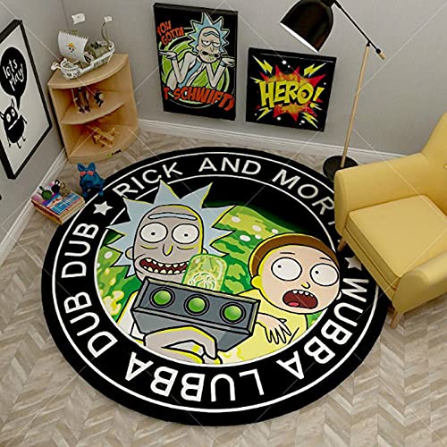 DYJXIGO Alfombra redonda Rick e Morty Area alfombra de cama Studio redonda alfombra alfombra alfombra alfombras para el hogar D-160 cm Cover