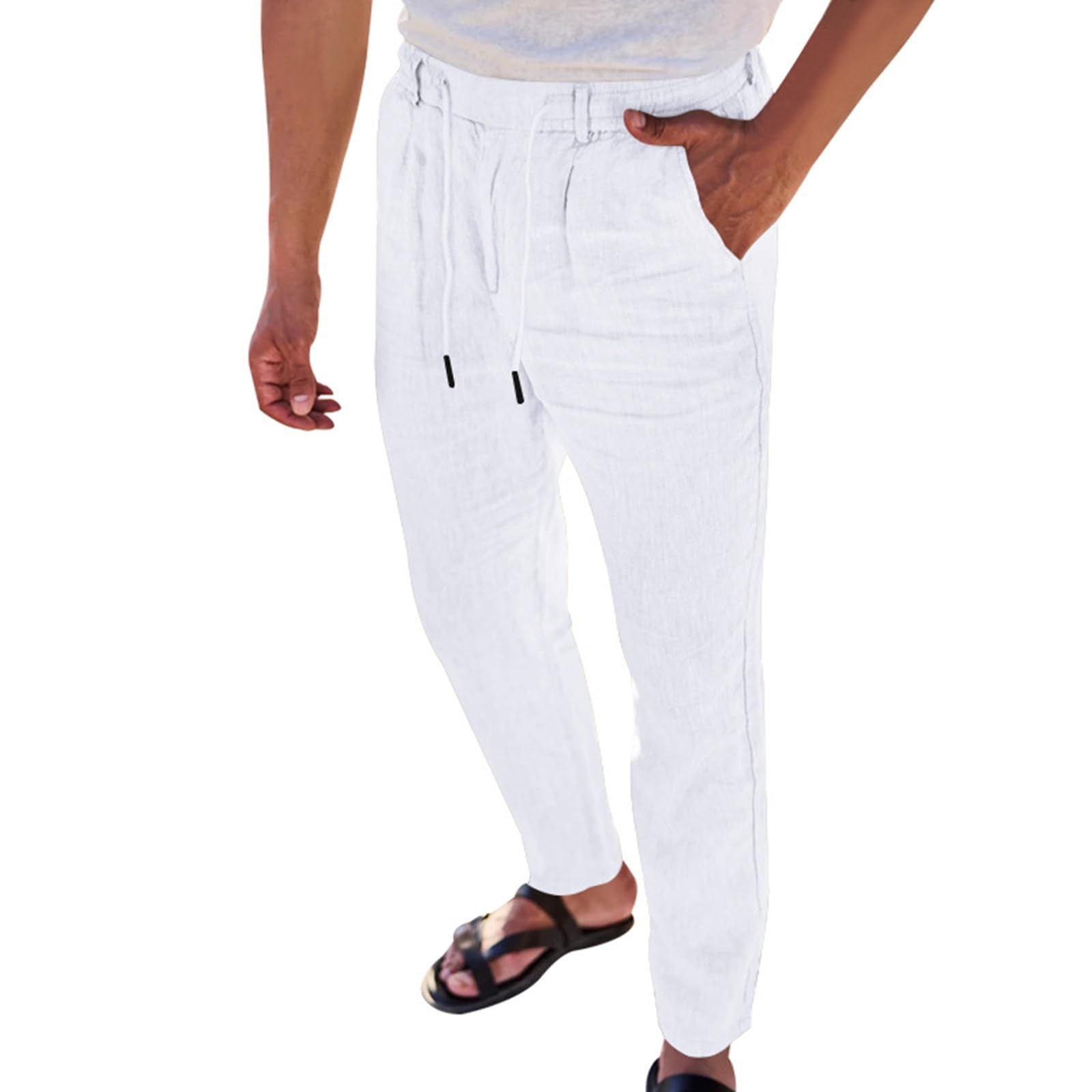 Pantalons de travail classiques noirs fluides et décontractés - 8