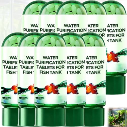 Powerful Aquarium Water Purification Tablet, Water Purification Tablets for Fish Tank, Remove All Kinds of Turbidity from Fish Tank, Portable Turbidity Remover for Aquarium Lovers(10Pcs)