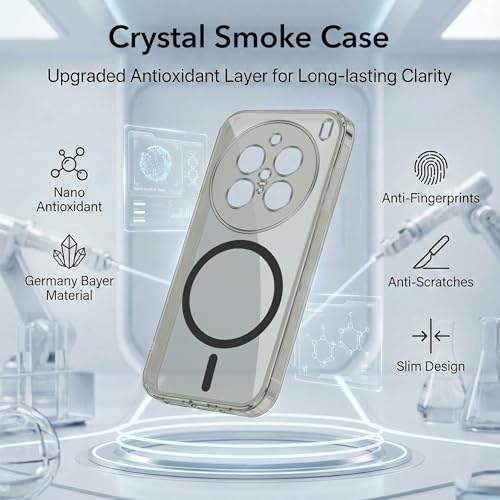 Image of Jkobi Lifetime Anti-Yellow MagSafe Compatible Clear Back Cover Case for Vivo X200 Pro (Sleek Hard Crystal | Shockproof and Camera Protection)