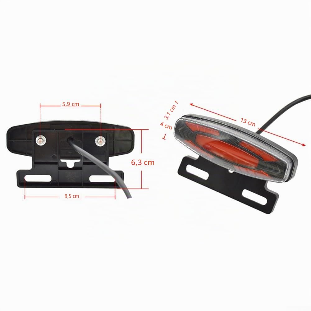 Ebike - Juego de Faros Delanteros y Traseros para Bicicleta Eléctrica, 24-48 V, LED Nocturna Con Giro, Freno y Bocina