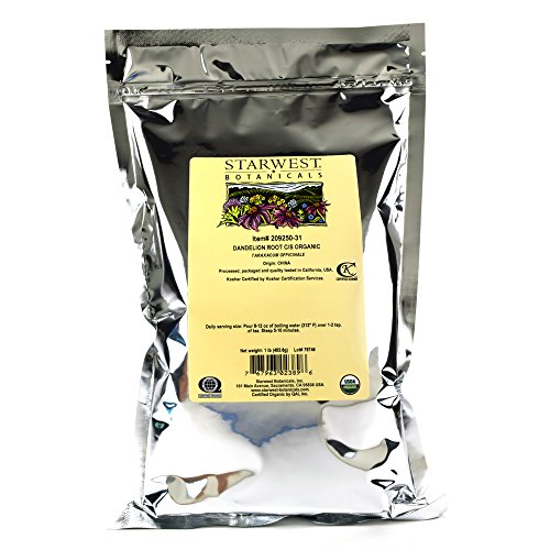 Starwest Botanicals Organic Raw Dandelion Root Tea [1 Pound] Bulk Cut & Sifted (C/S) Loose Tea (Pack of 2)