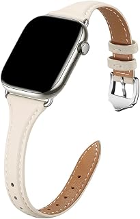WFEAGL Leather Band Compatible with Apple Watch Bands for women | 41mm 40mm 38mm 42mm(series 11 10), Top Grain Leather, Slim & Thin, iWatch Bands SE 3 2 1, Series 11 10 9 8 7 6 5 4 3 2 1