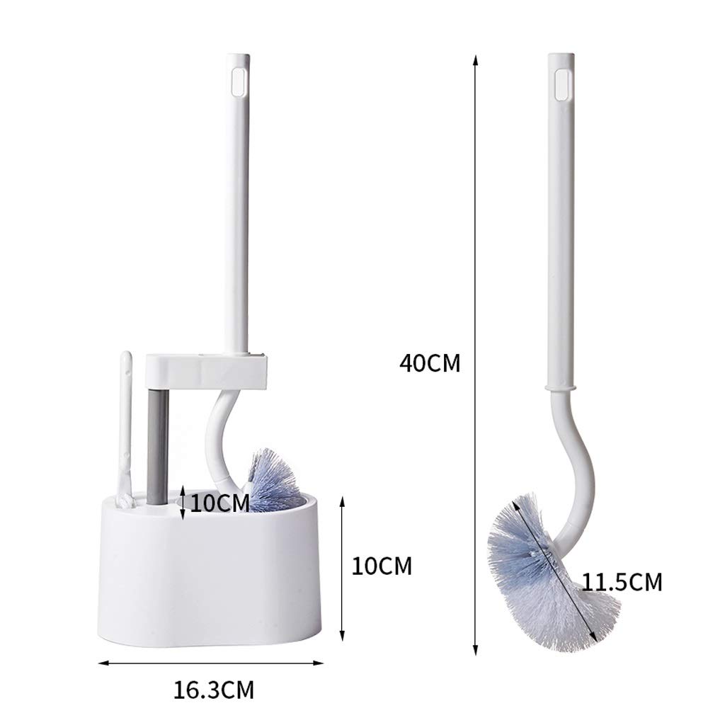 Nff Cepillo De Baño Y Soporte, Juego De Cepillo De Inodoro Montado En Pared Sin Golpe, Mango Largo 360 ° Sin Ángulo Muerto Cepillo De Inodoro Suave 44x16.5cm (Color : A)