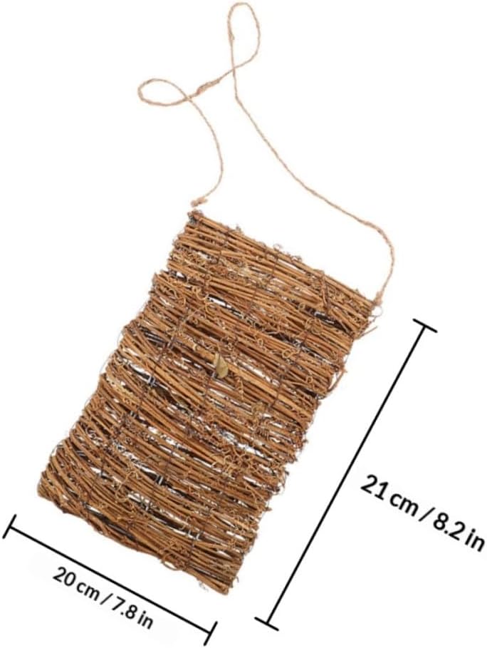 SUPVOX 2pcs Woven Rattan Flower Basket Wall Hanging Planters Small Natural Color Plant Holders Decorative Storage Baskets for Indoor Outdoor Gardening