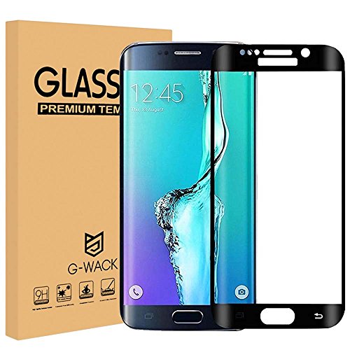 G-WACK Curved Full Coverage Tempered Glass Screen Protector for Samsung Galaxy S6edge (Black)
