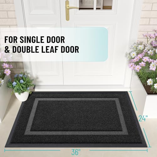 Olanly Front Door Mat Indoor Outdoor Entrance, Waterproof All-Season, All-Weather Doormat, Sturdy Natural Rubber, Fade Resistant thumb #1