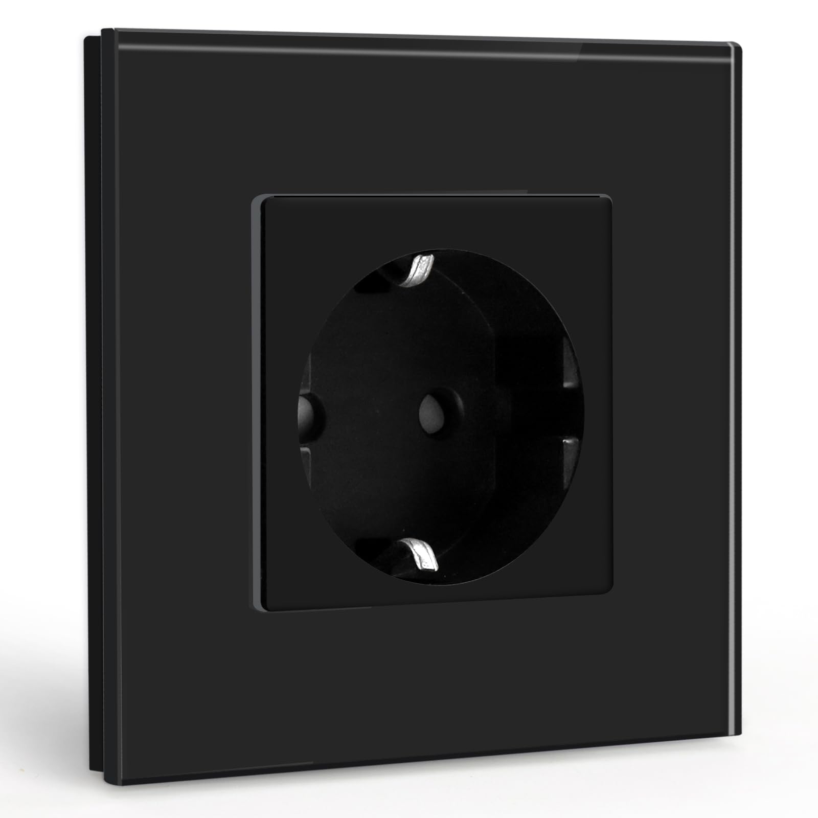 BSEED Lichtschalter Unterputz mit Steckklemme, Lichtschalter Glas, Taster Schalter Unterputz mit LED Kontrollleuchte, Light Switch Wandschalter für Wohnzimmer, Büro, Küche