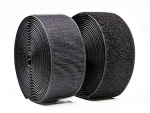 Arlent 50mm Nylon Klettband Schwarz Rolle