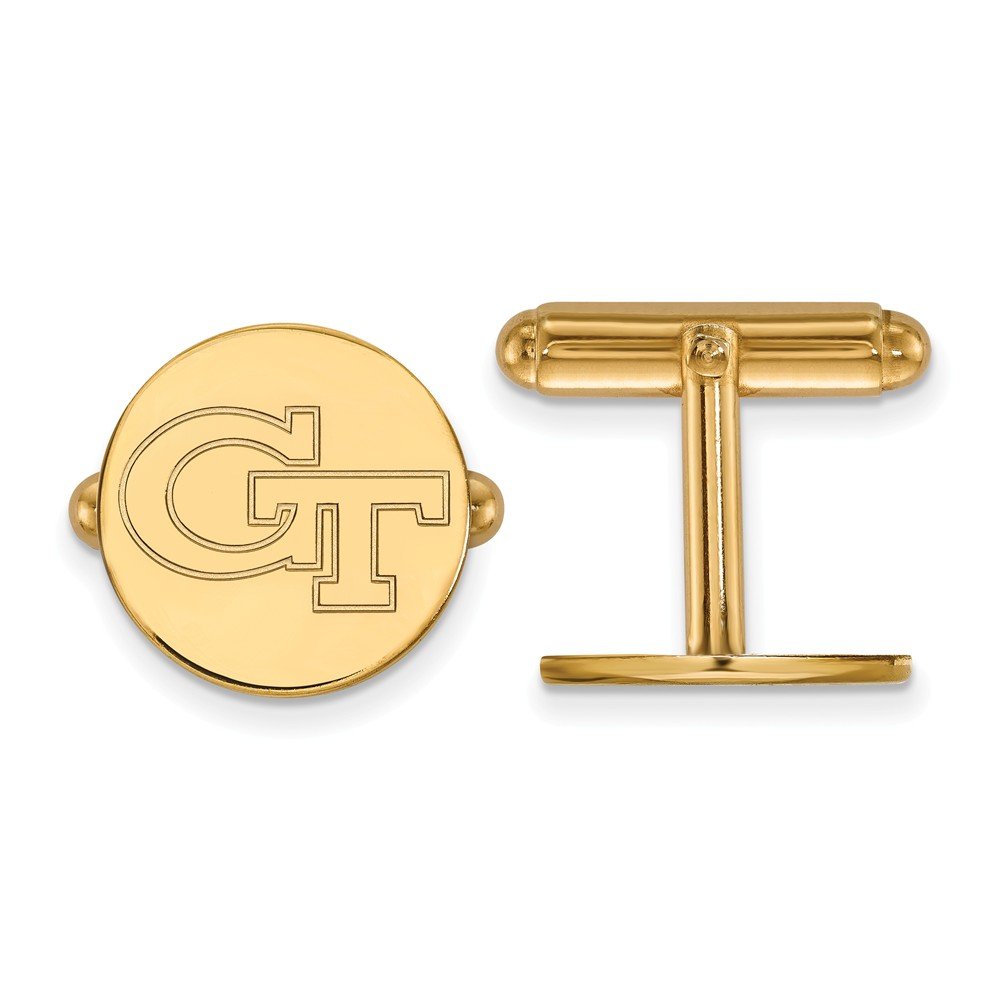 LogoArt Georgia Tech Yellow Jackets GT Cuff Links (14K Yellow Gold)