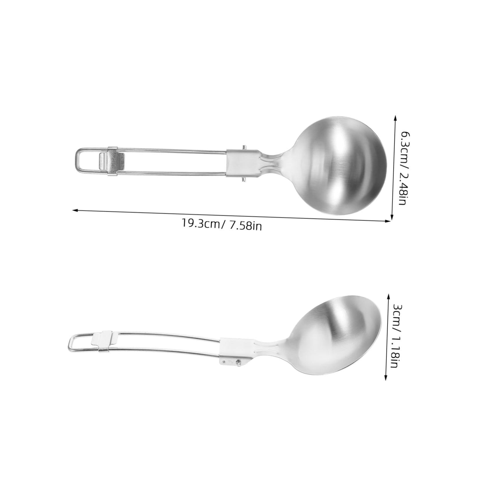 Sosoport Outdoor Cooking Spoon Stainless Steel Camping Utensils Foldable Silverware Set Compact and Easy to Clean for Camping Hiking