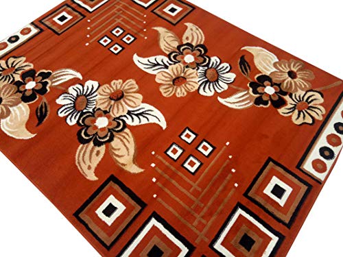 Image of Modern Carpet Velvet Touch 6.0X 8.0 Feet Rust A