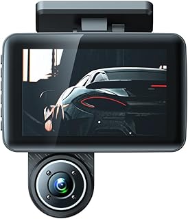 ROWCES 3 câmeras Dash Cam 4in Clear Espelho retrovisor do carro Gravador de vídeo do carro Câmera de vídeo grande angular Gravador de câmera de carro de segurança automática Gravador de direção de segurança