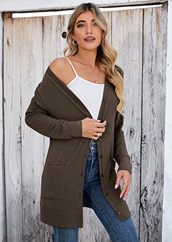 Image of Heymoments Lightweight Open Front Cardigan Sweater for Women Long Sleeve Causal Bolero Button Down Soft Outwear Tops